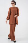 Ayrobin Tunik Pantolon Alt Üst Takım 6712 - Sütlü Kahve resmi